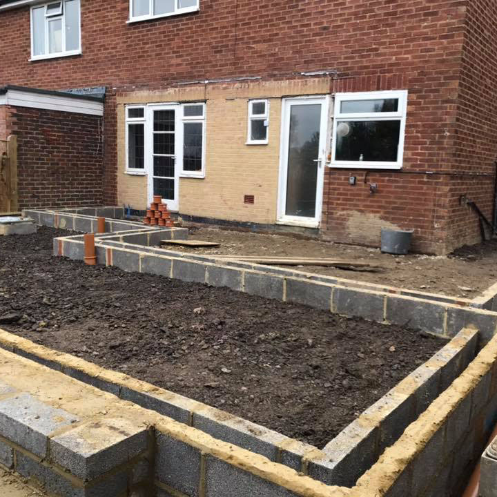 base layer to home extension construction